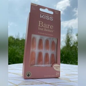 KISS Bare But Better Press On Nails with Nail Glue / Acrylic Long Coffin Shape